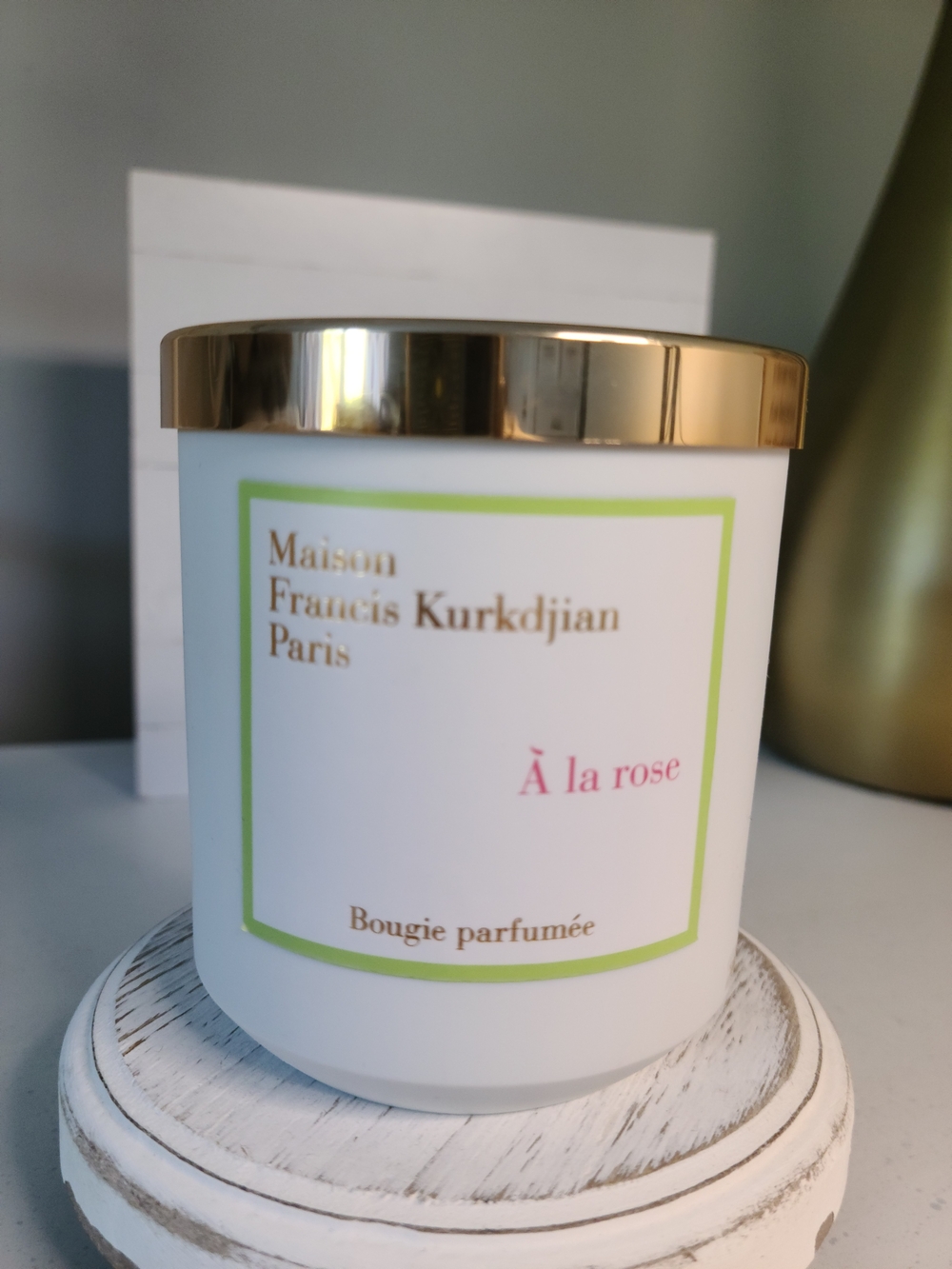 Maison Francis Kurkdjian Á la Rose Scented Candle with Gold Lid